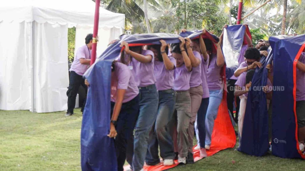 Permainan outdoor team building Group Bali Spirit di area Mango Lango Bali